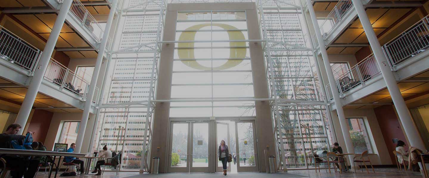 Entryway inside the Lillis Business Complex Entryway inside the Lillis Business Complex