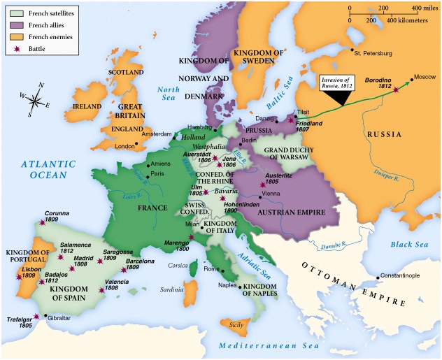 Map Of Europe 1812