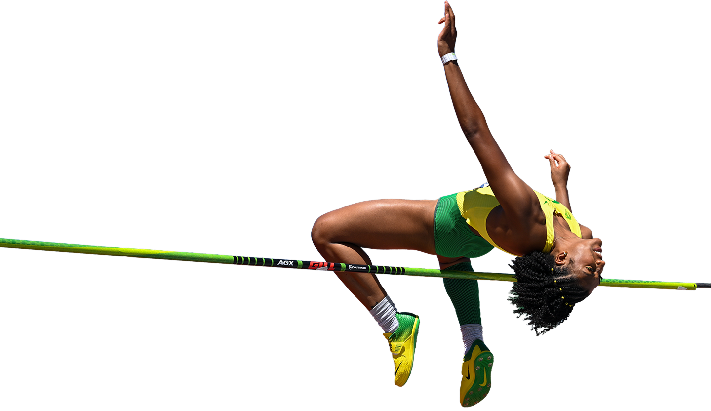 a high jump athlete going over the bar