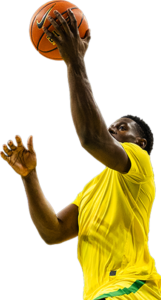 basketball player jumping with ball