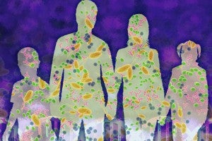 Illustration of human microbiomes