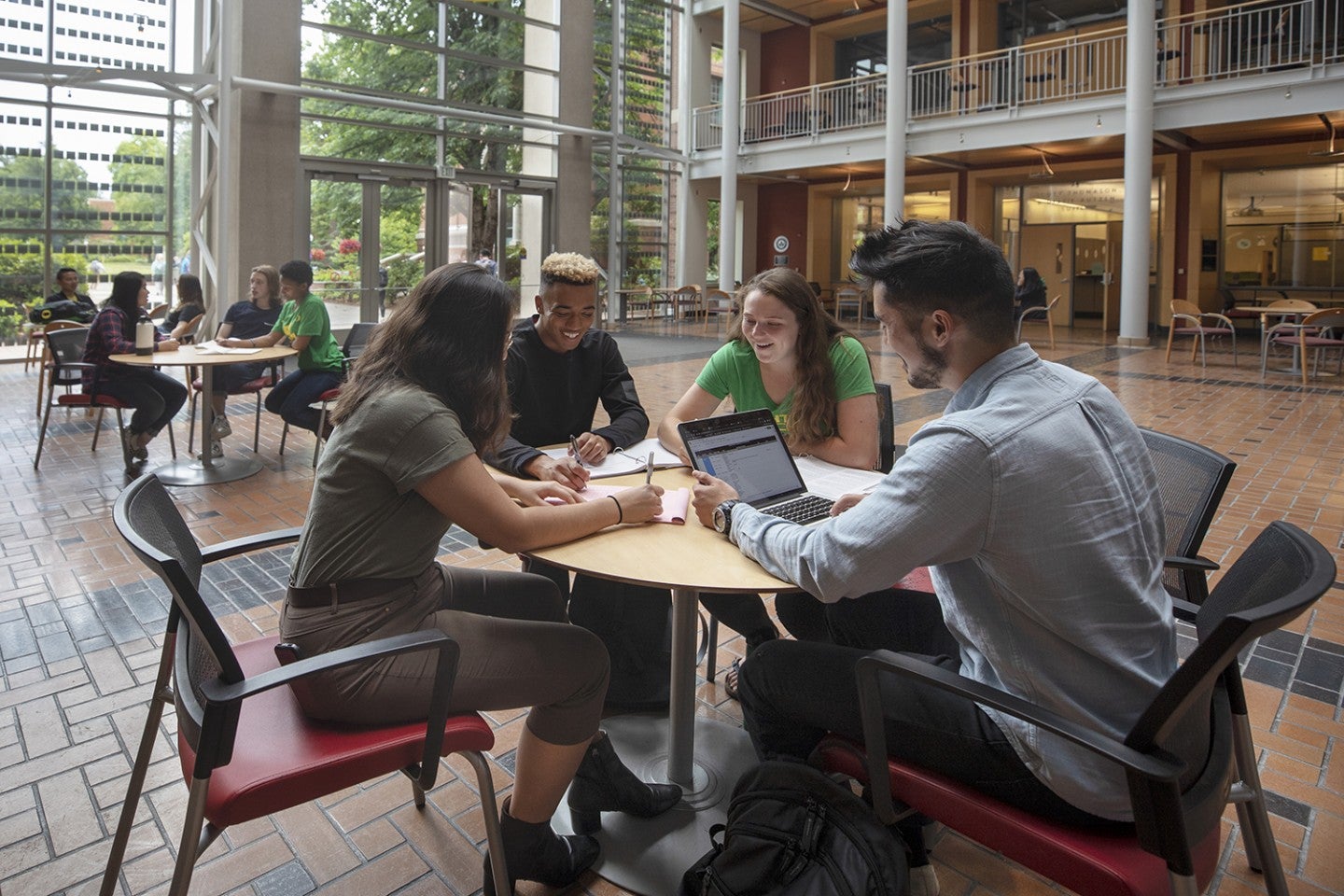 students studying together
