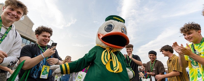The Duck with students
