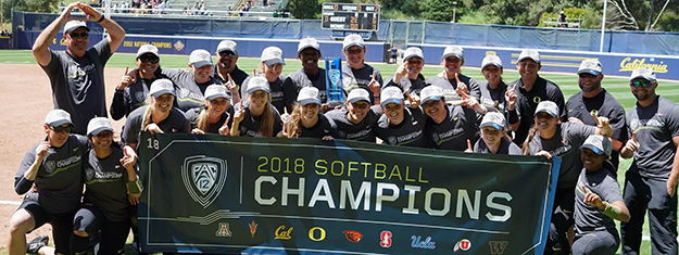 softball team poses with 2018 softball champions banner