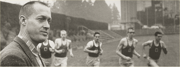 Bill Bowerman and runners on the track