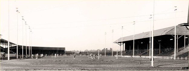 black and white image of original Hayward Field