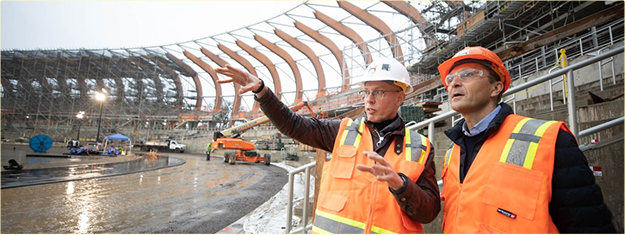 the new Hayward Field under construction
