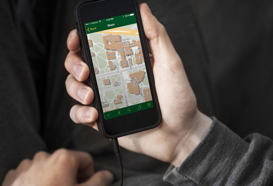 UO Mobile App UO mobile app on a smartphone