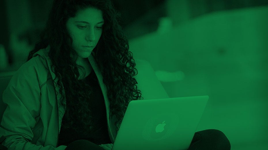 Student working on her computer
