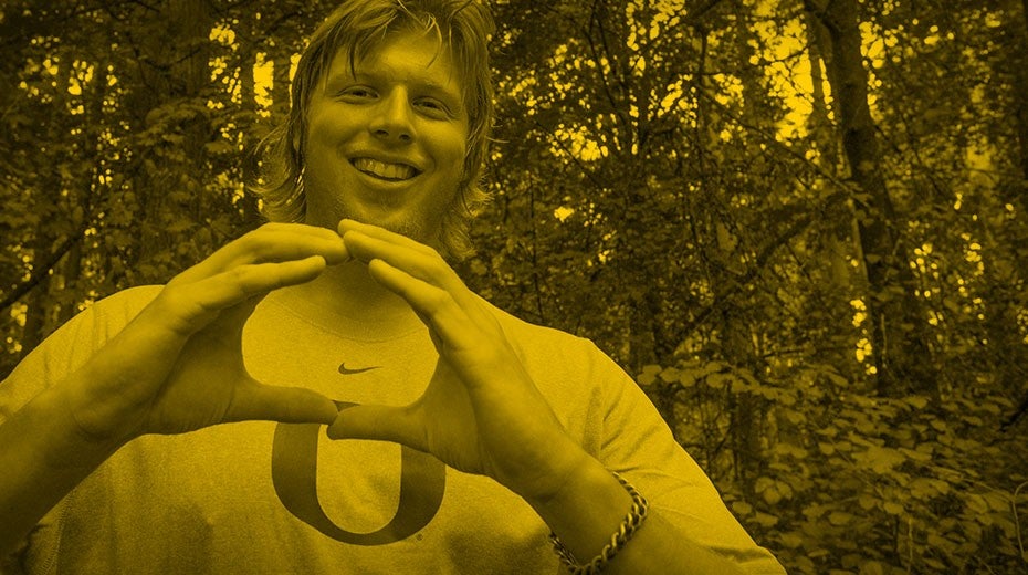 Student throwing the O