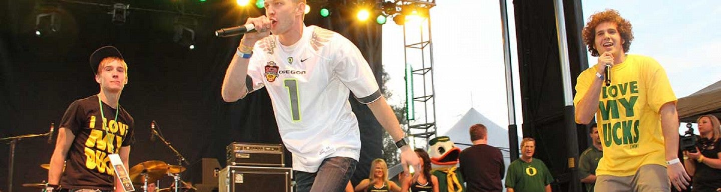 Supwitchugirl performs during a pep rally prior to the 2011 BCS National Championship Game