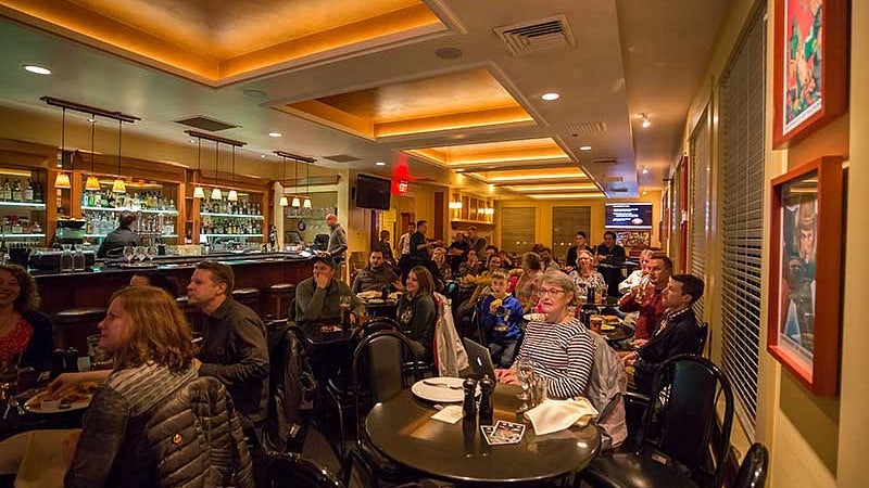 The audience at Whitney Wagoner's pub talk “Super Bowl unveiled: Behind the business of the big game"