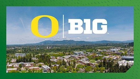 Aerial image of UO campus