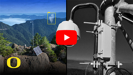 Camera with mountains in the background