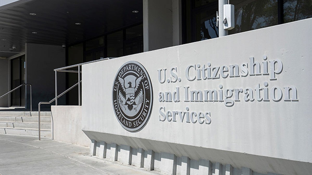 Sign outside a building that says US Citizenship and Immigration Services