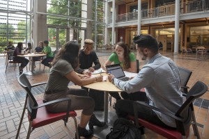 students studying together